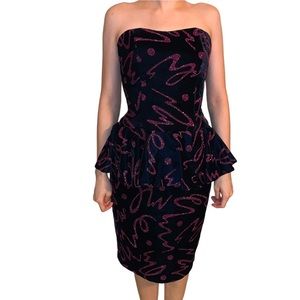 Vintage velvet cocktail dress Size XS